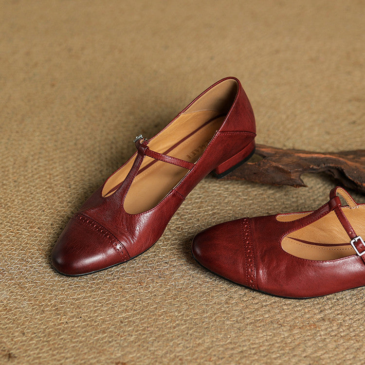 Miska Genuine Leather Flats