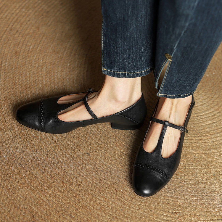 Miska Genuine Leather Flats
