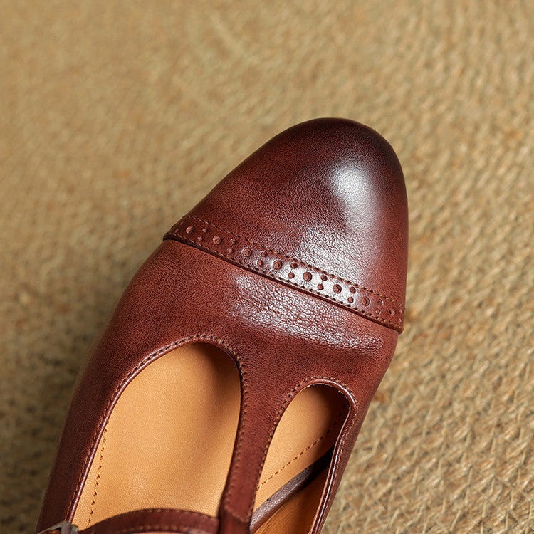 Miska Genuine Leather Flats