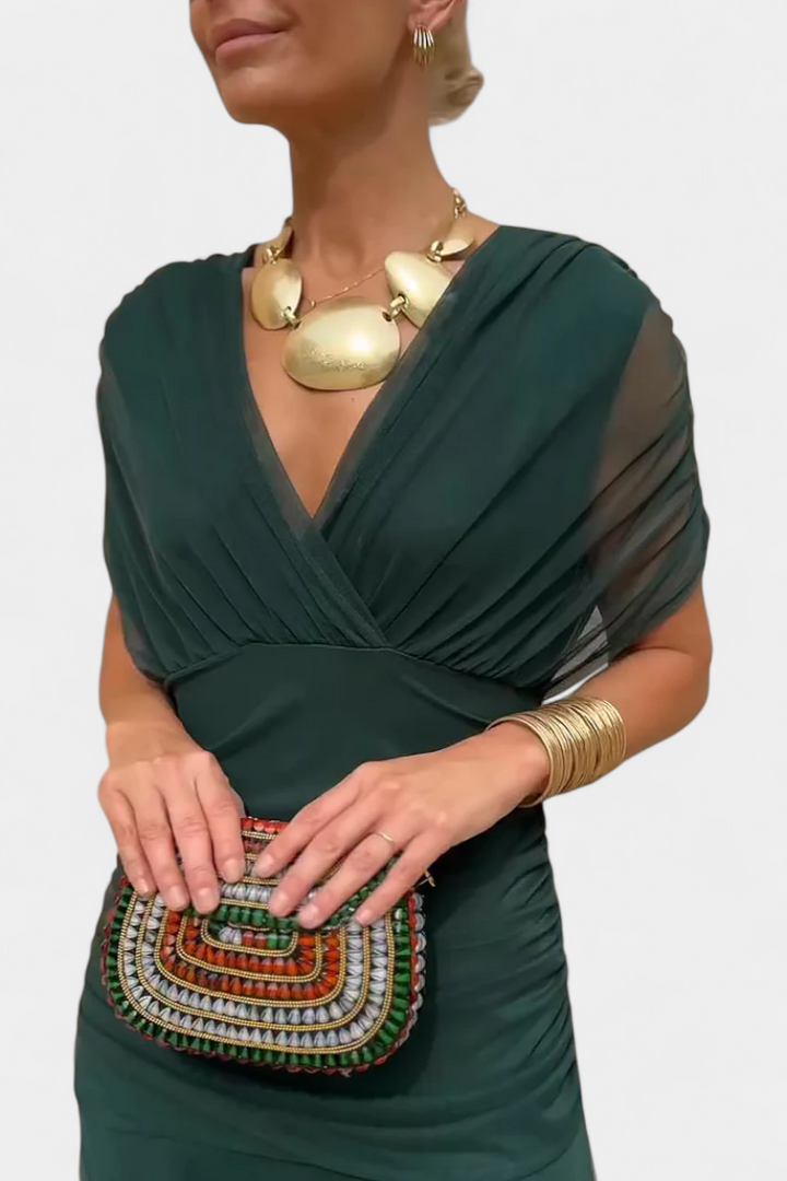 Alondra™ Long Floral Dress with V-Neck